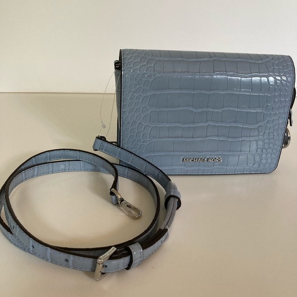 🦋NWT Authentic Michael Kors Leather CrocCrossbody - Picture 2 of 14